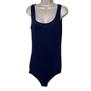 Misha and Puff navy blue organic cotton sleeveless bodysuit sz XL